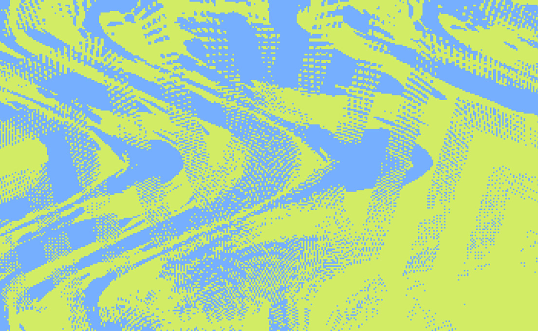 Texture image of blue and lime green ribbons