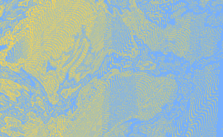 A half tone texture in blue and yellow