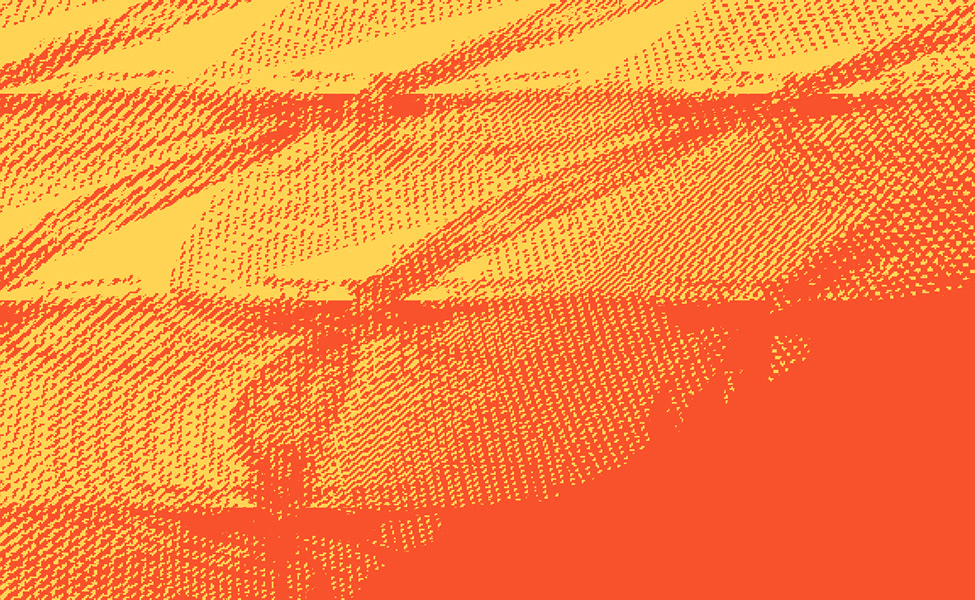 Brush texture in coral and yellow