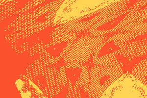 A half tone texture in coral and Yellow