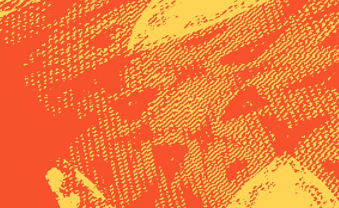 A half tone texture in coral and Yellow